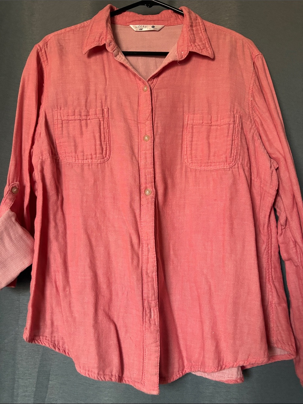 Lee Women's Coral-Pink Button Front Shirt